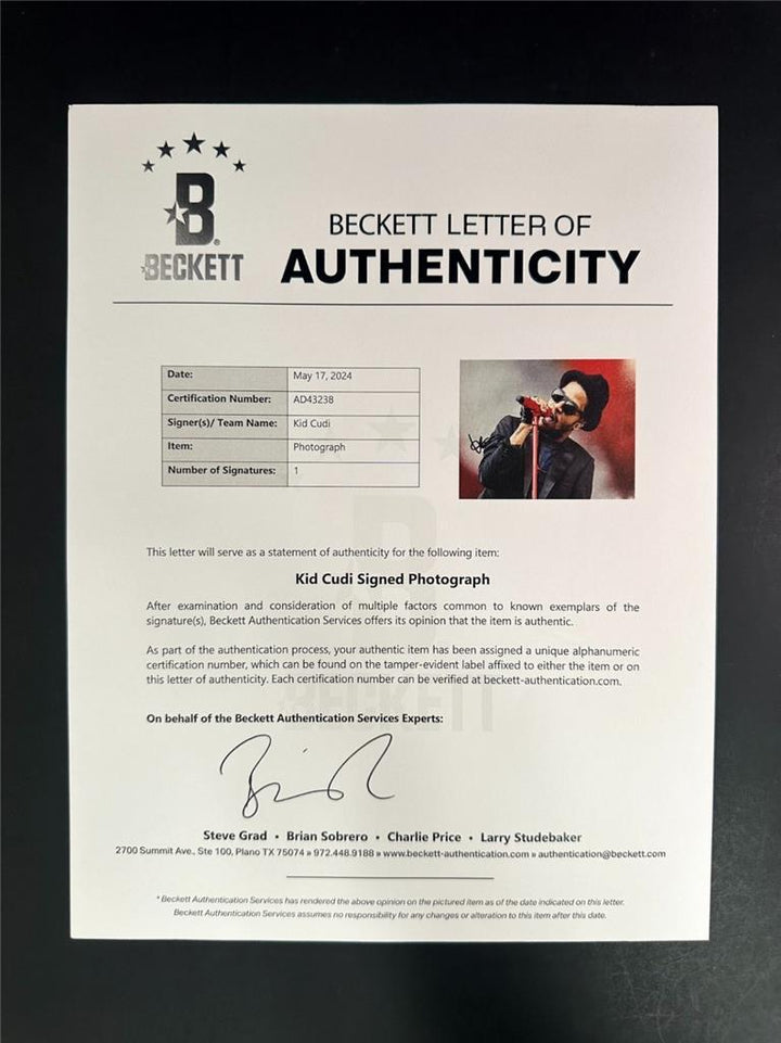 Kid Cudi signed 11x14 photo Man on the Moon Rapper autograph ~ Beckett BAS