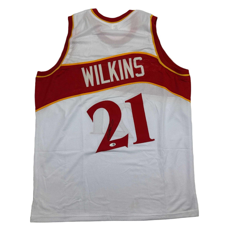 Autographed/Signed DOMINIQUE WILKINS Atlanta White Jersey PSA/DNA COA
