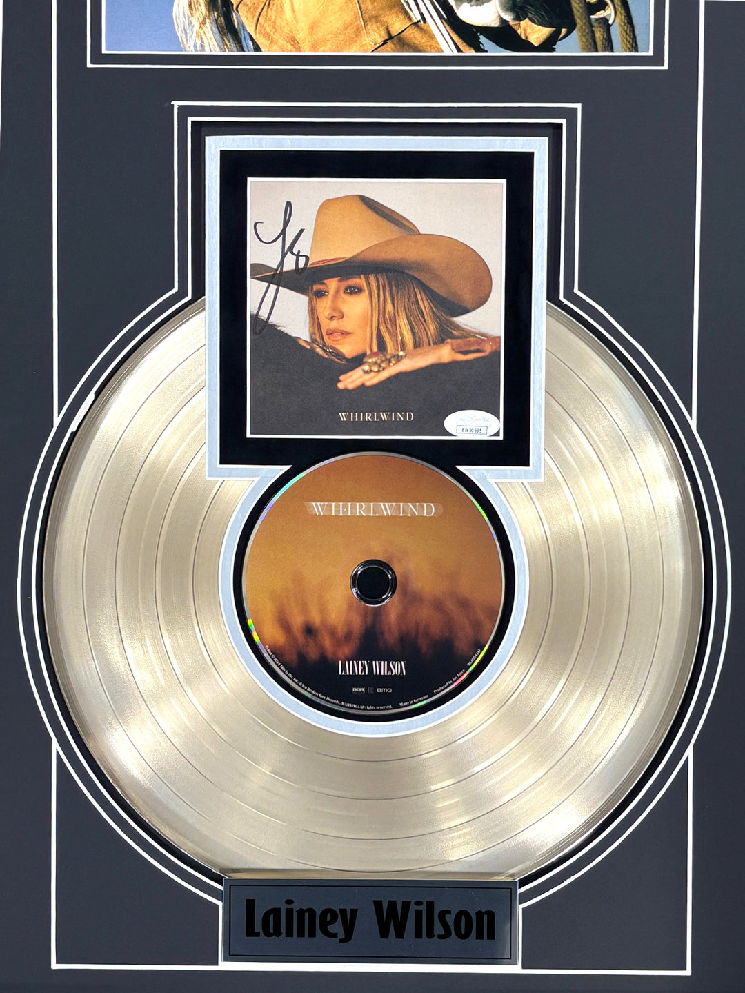 Lainey Wilson Autographed Whirlwind CD Album Gold Record Framed JSA COA Signed