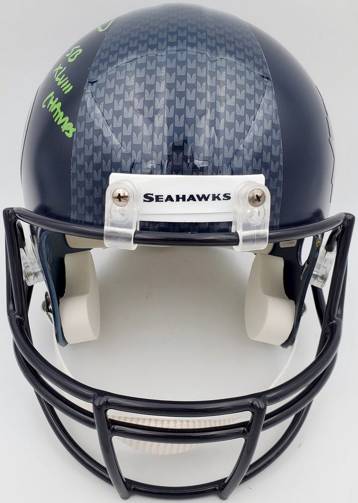 Russell Wilson Signed Seahawks SB Full Size Replica Helmet In Green RW Holo