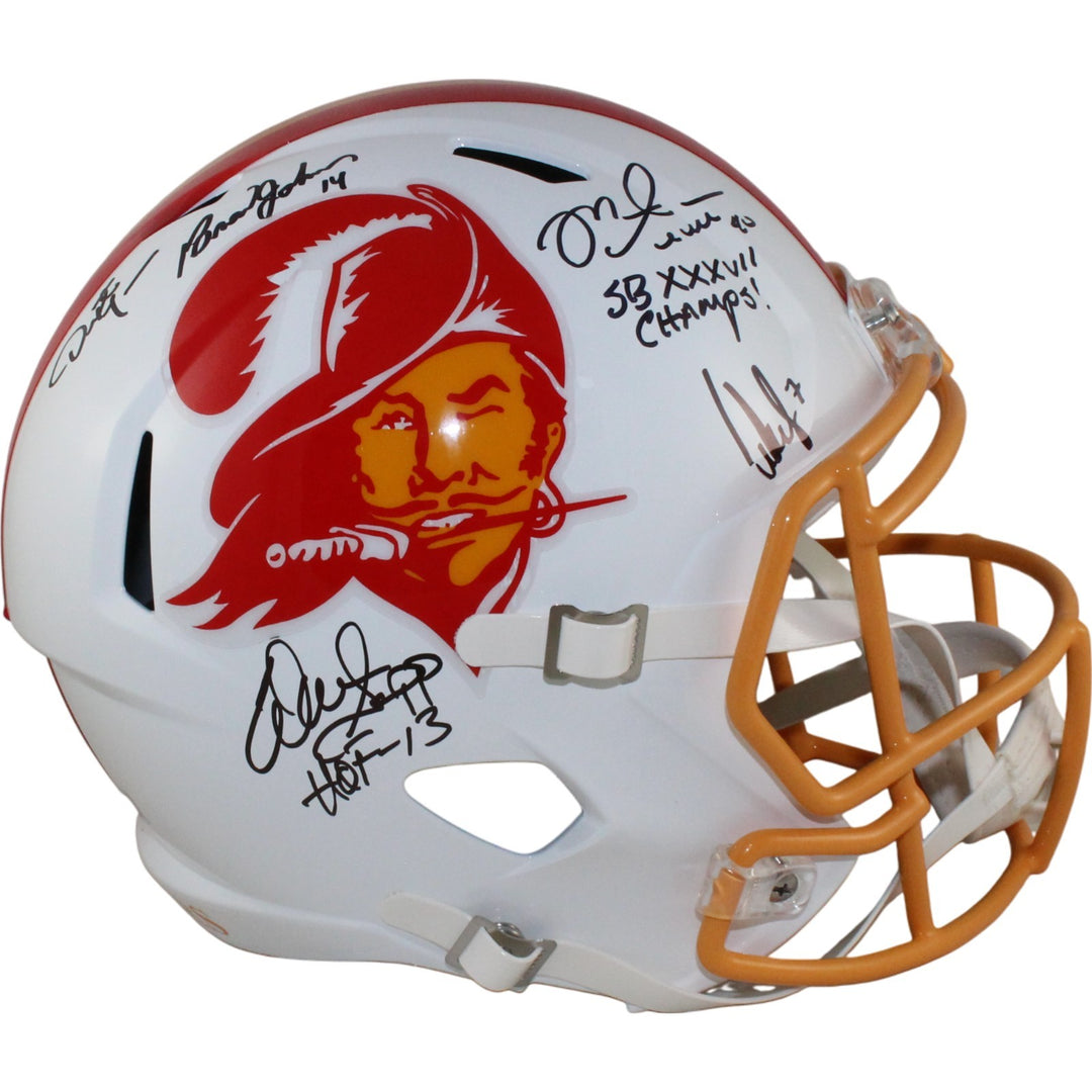 Tampa Bay Buccaneers SB 37 Alstott Sapp +3 Signed F/S TB Helmet Beckett W 54866