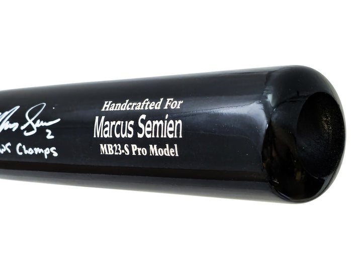 Marcus Semien Auto Black Marucci Player Model Bat Rangers 23 WS Champ Beckett
