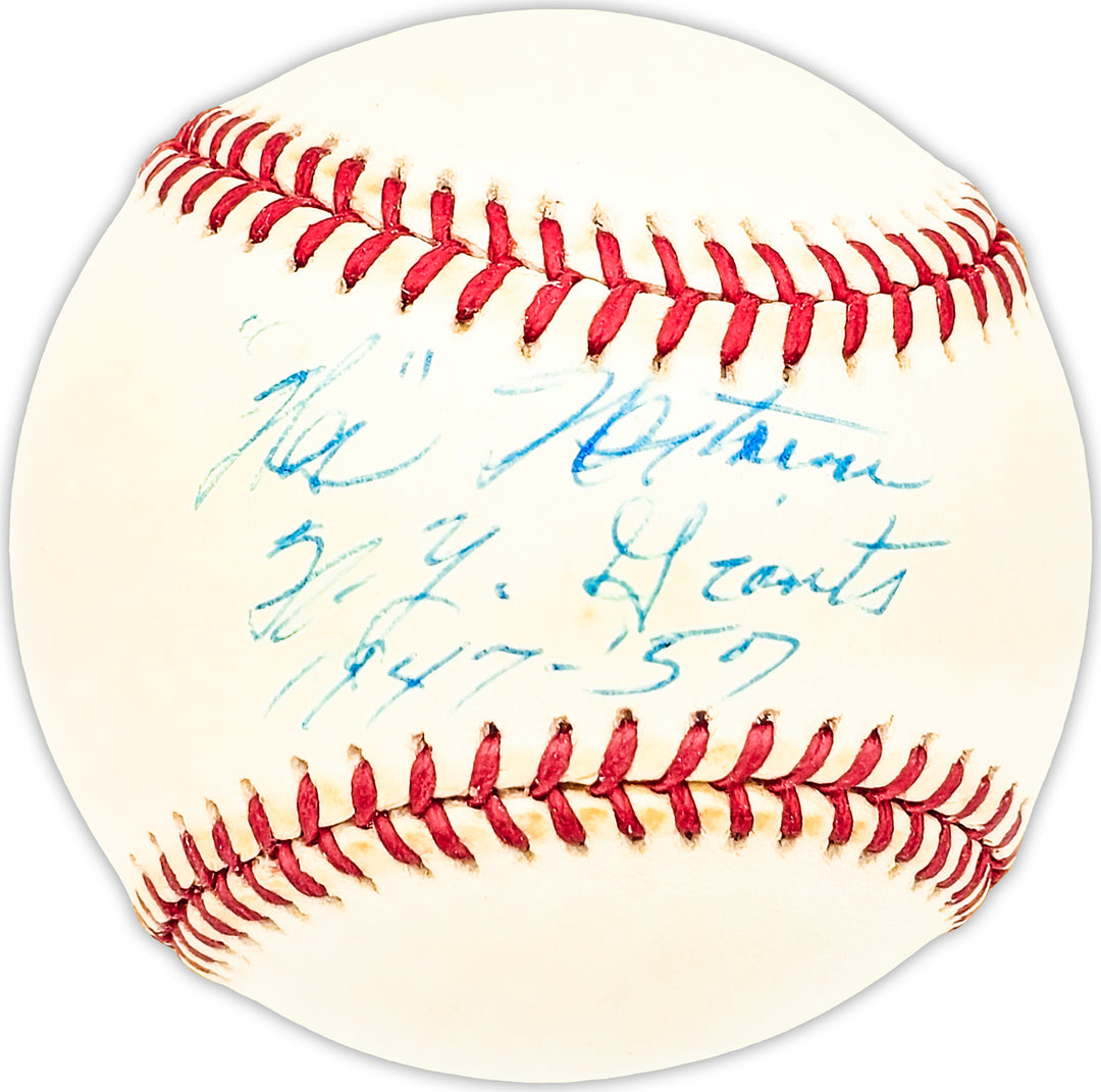 Wes Westrum Autographed Signed NL Baseball Giants "1947-57" Beckett QR #BM25384