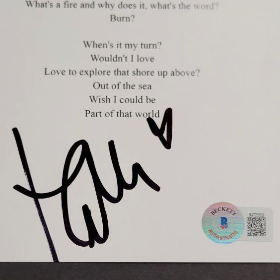 Halle Bailey signed Little Mermaid 8.5x11 lyric sheet autograph (A) Beckett BAS