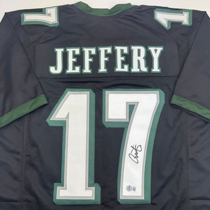 Autographed/Signed Alshon Jeffery Philadelphia Black Football Jersey Beckett COA