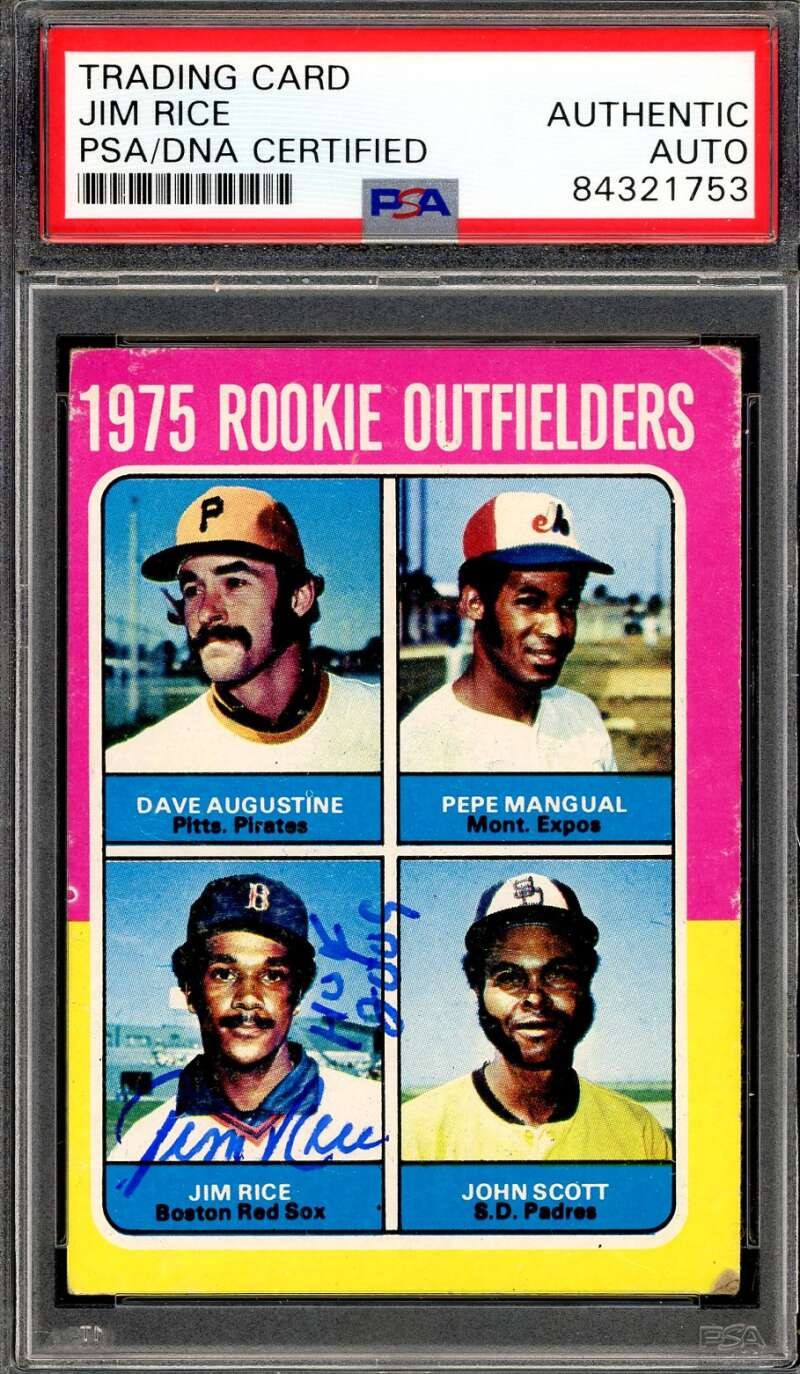 Jim Rice PSA DNA Signed 1975 Topps Rookie HOF 2009 Autograph