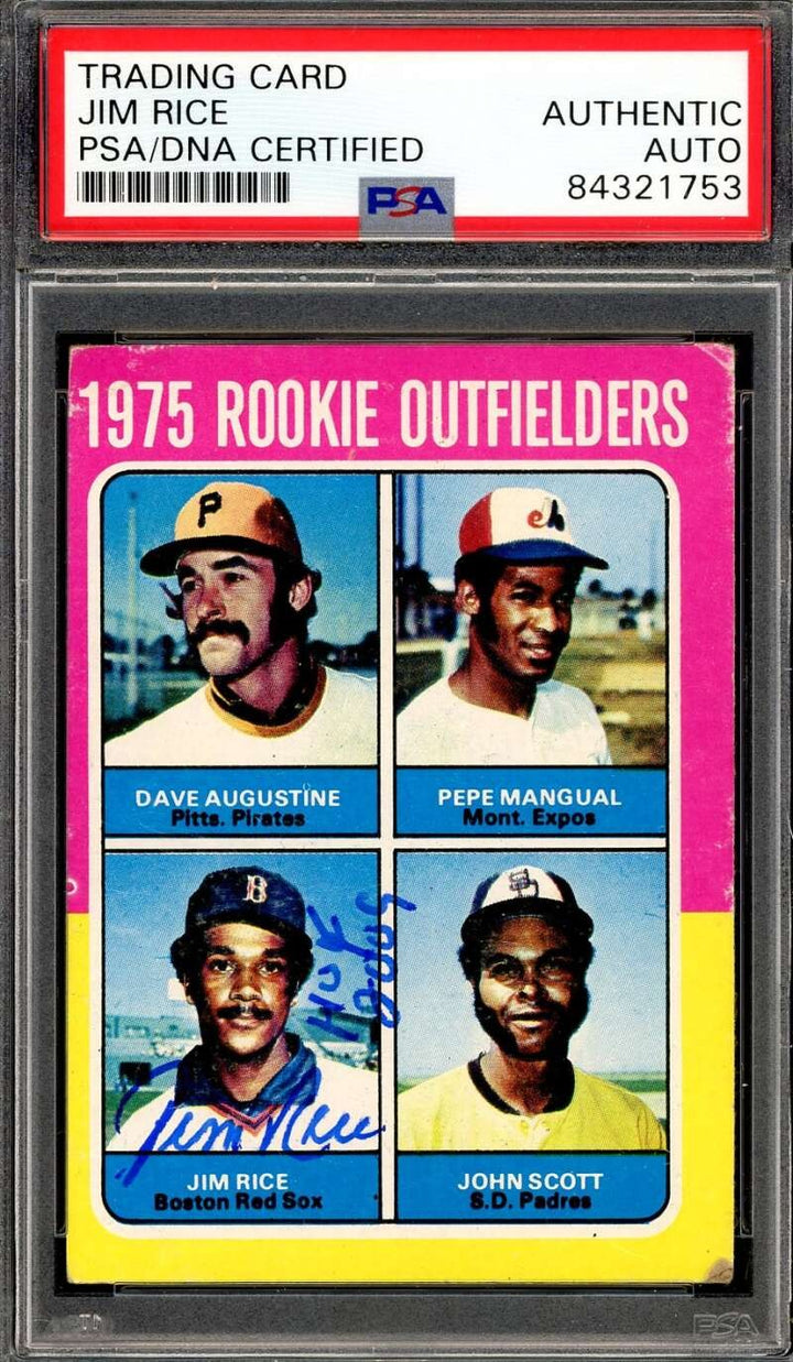 Jim Rice PSA DNA Signed 1975 Topps Rookie HOF 2009 Autograph