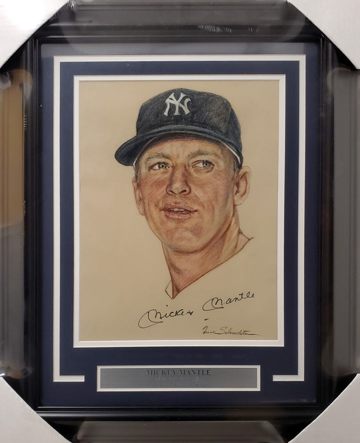 Mickey Mantle Signed Framed 11x14 Photo New York Yankees Beckett #AA00293
