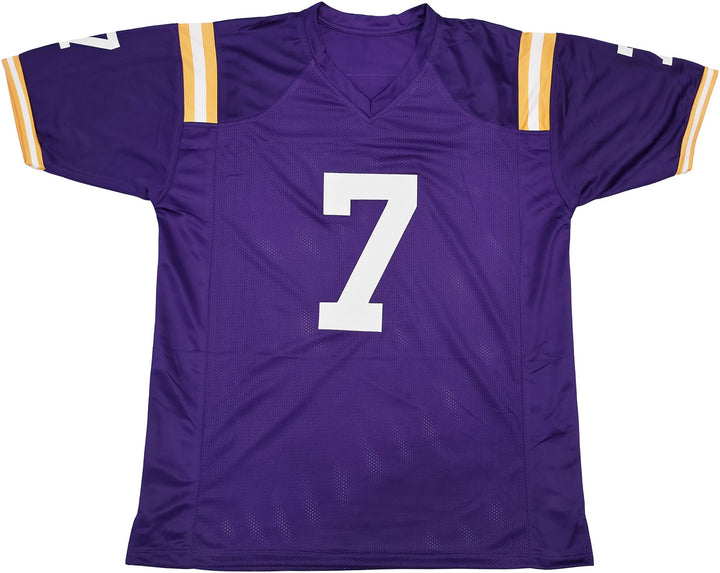 LSU Tigers Patrick Peterson Signed Purple Jersey Beckett Witness