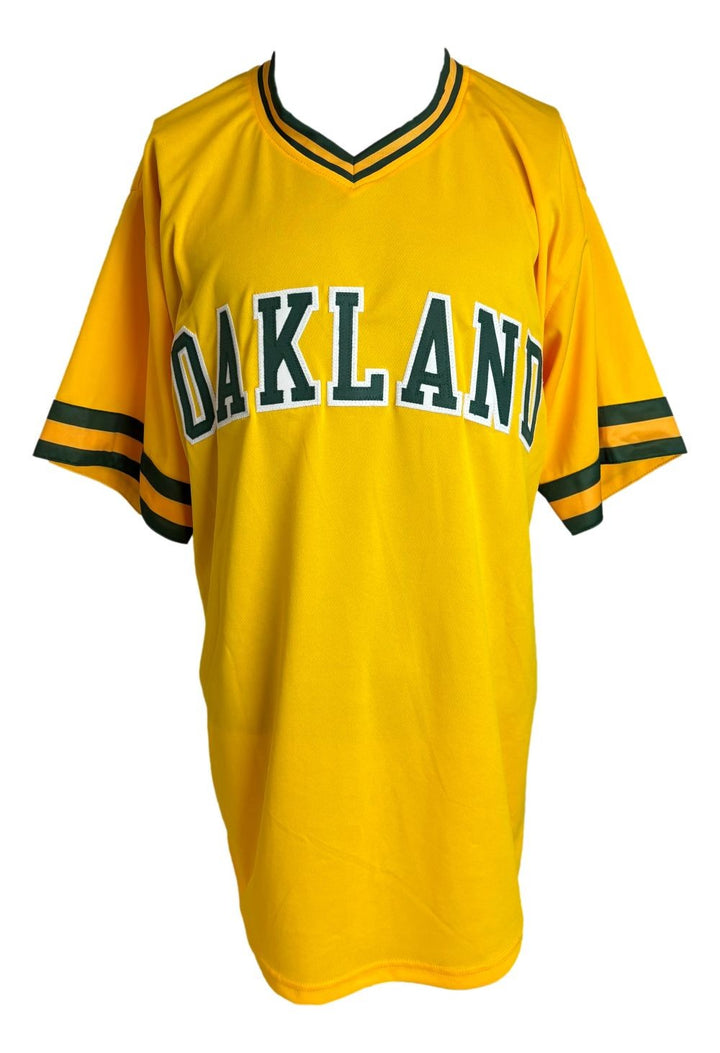 Jose Canseco Oakland Signed Yellow Baseball Jersey JSA QR Hologram