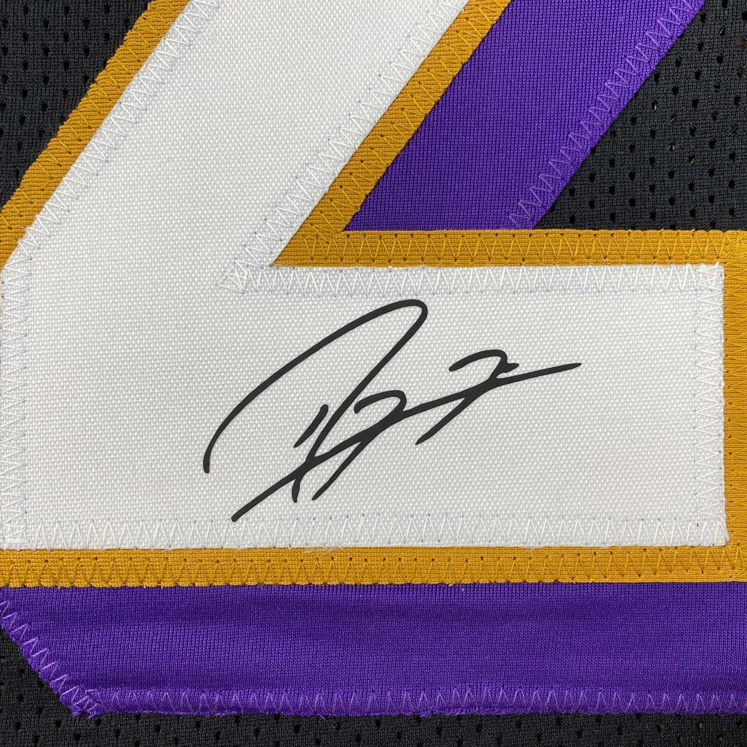 Facsimile Autographed Ray Lewis Baltimore Black Reprint Jersey Size Men's XL