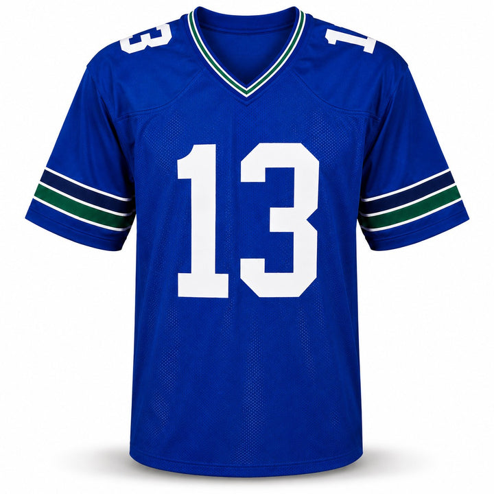 Seattle Seahawks Ernest Jones IV Signed Blue Throwback Jersey MCS Holo