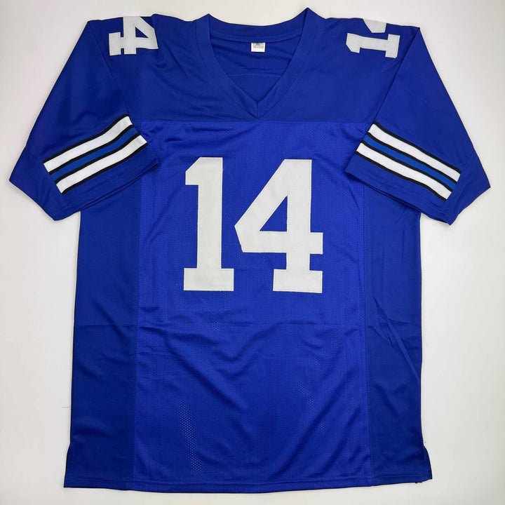 Autographed/Signed Craig Morton Dallas Blue Football Jersey JSA COA