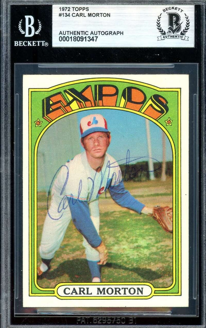 Carl Morton Beckett BAS Signed 1972 Topps Autograph