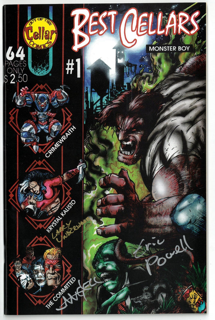1995 Monster Boy/Goon Eric Powell/Chuck Angell/Underwood signed Comic 3 sigs-COA