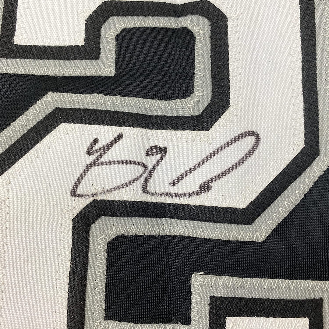 Framed Signed Yasmani Grandal 35x39 Chicago Black Jersey Beckett COA