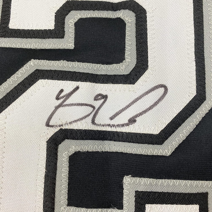 Framed Signed Yasmani Grandal 35x39 Chicago Black Jersey Beckett COA