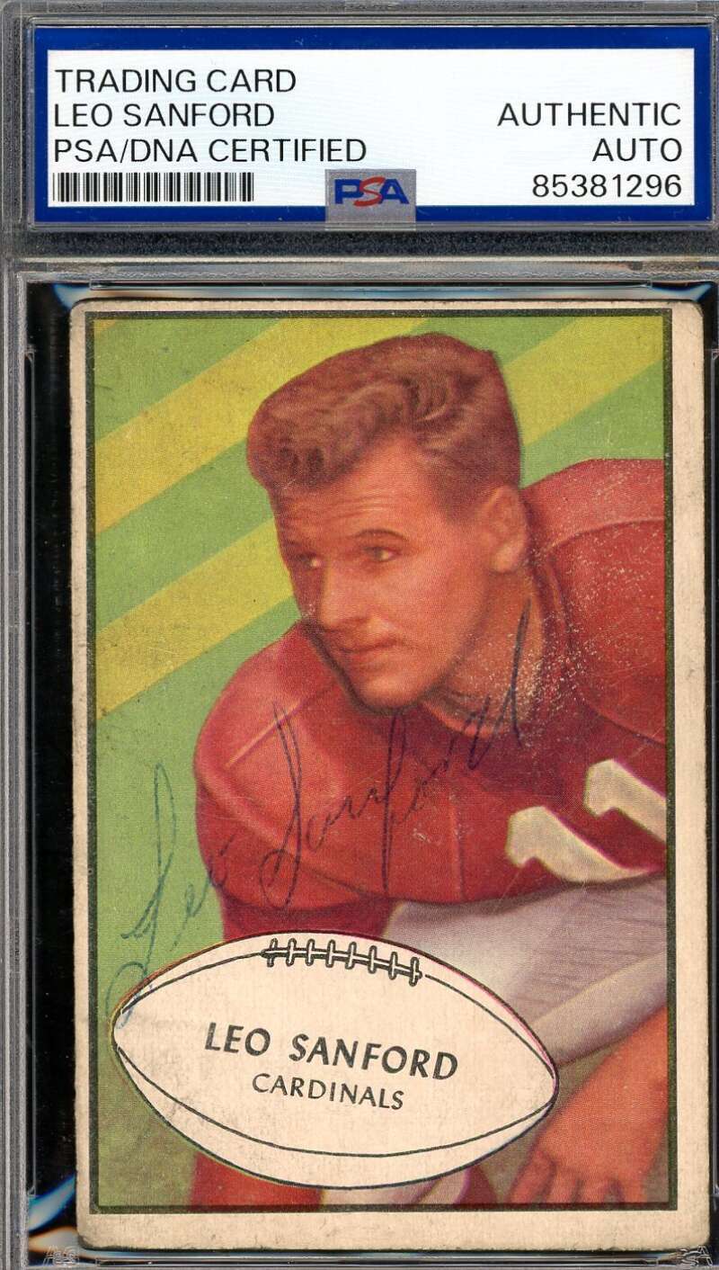 Leo Sanford PSA DNA Vintage Signed 1953 Bowman Autograph