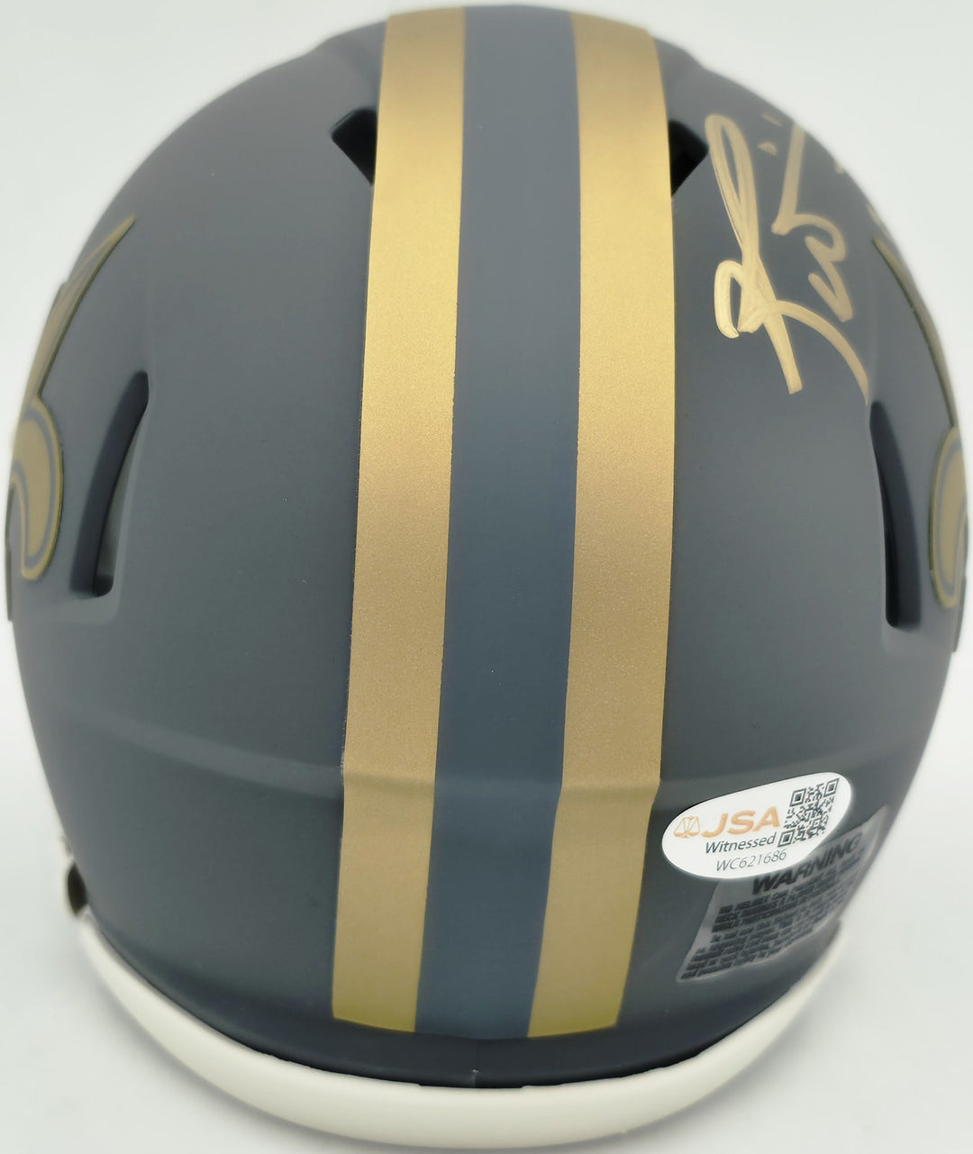 Ricky Williams Signed New Orleans Saints Slate Gray Speed Mini Helmet JSA