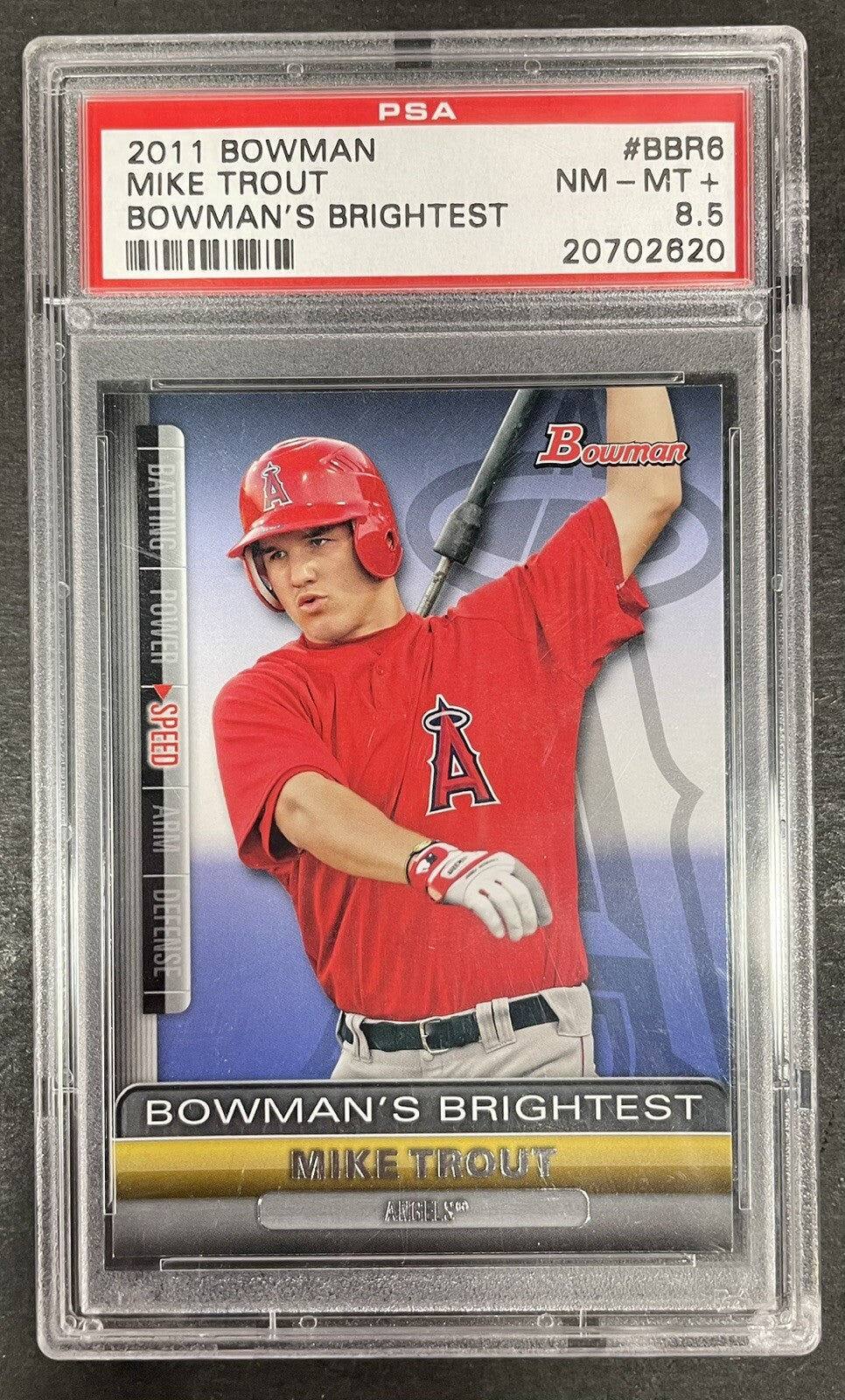 2011 Bowman’s Brightest Mike Trout #BBR6 PSA 8.5 Mint + LA Angels Rookie Card RC