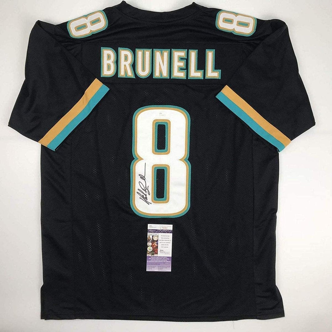 Autographed/Signed Mark Brunell Jacksonville Black Football Jersey JSA COA