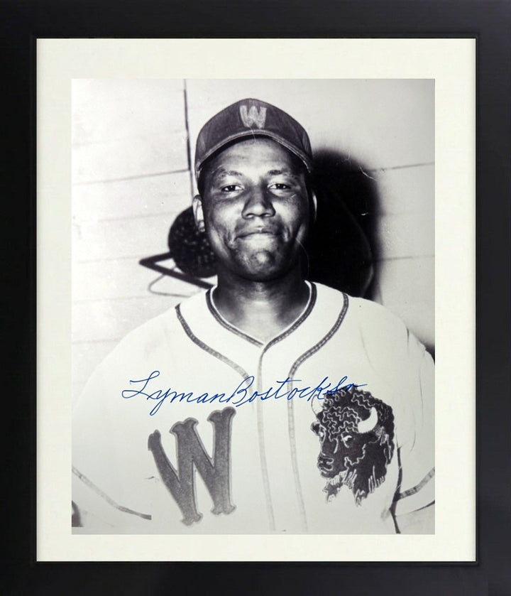 Lyman Bostock Sr. signed Winnipeg Buffaloes Negro League 8x10 Photo Framed -COA
