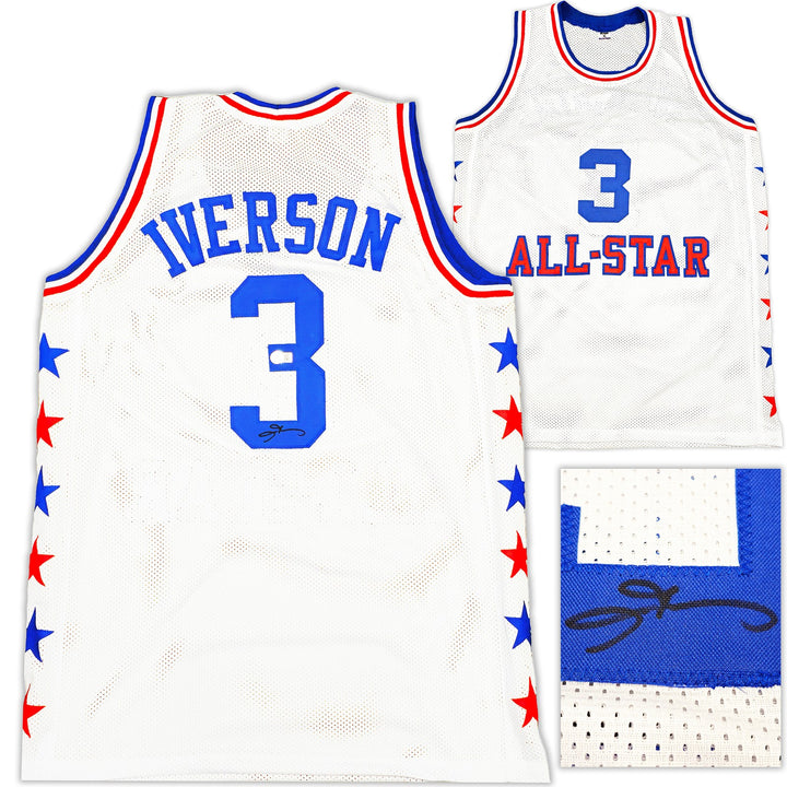 Philadelphia 76ers Allen Iverson Signed White All Star Jersey Beckett Wit