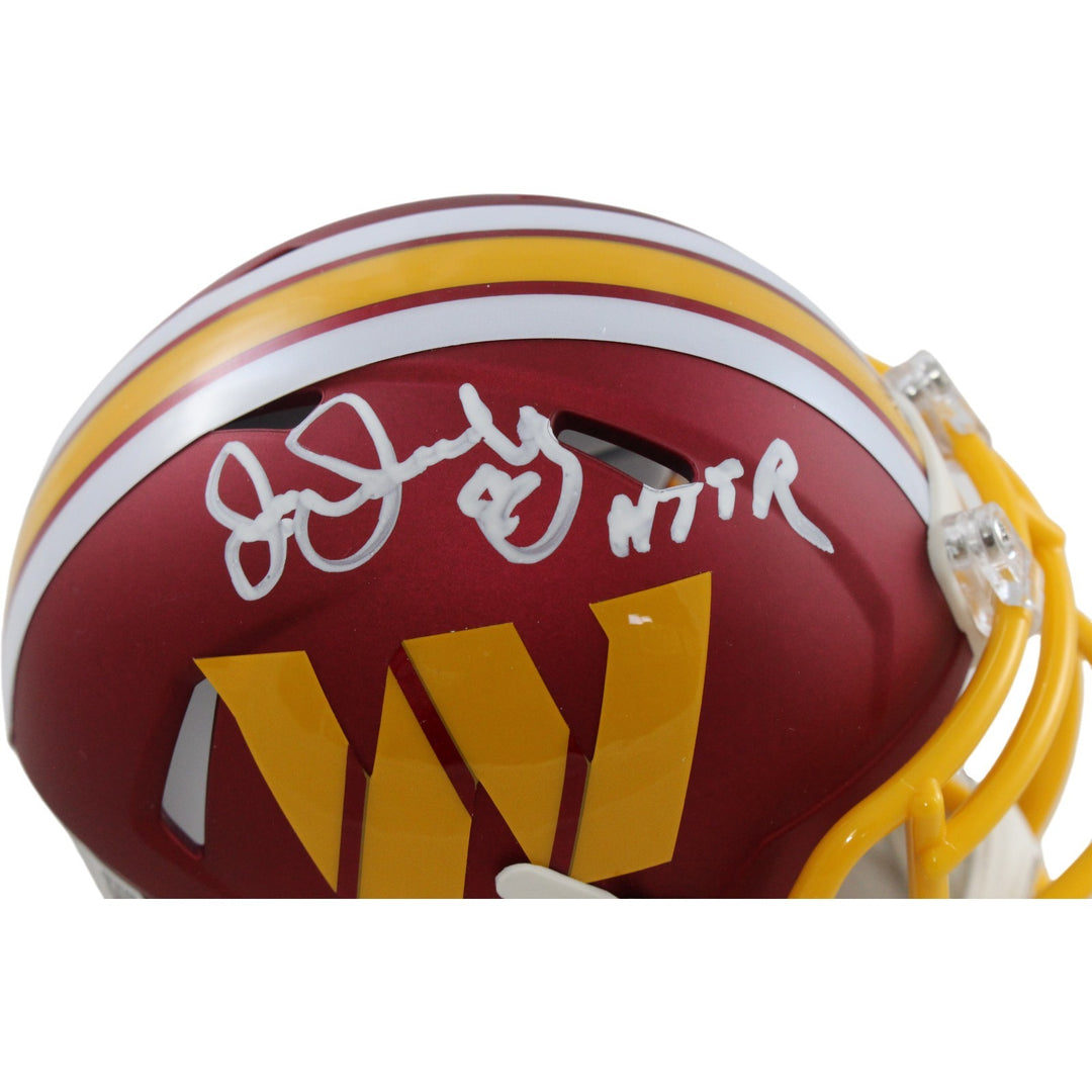 Joe Jacoby Signed Washington Commanders 25 Alt Mini Helmet HTTR Beckett W 55059