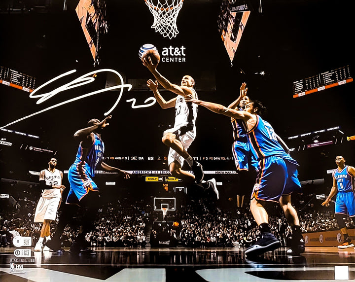 Manu Ginobili Autographed Signed 16x20 Photo San Antonio Spurs Beckett Witness