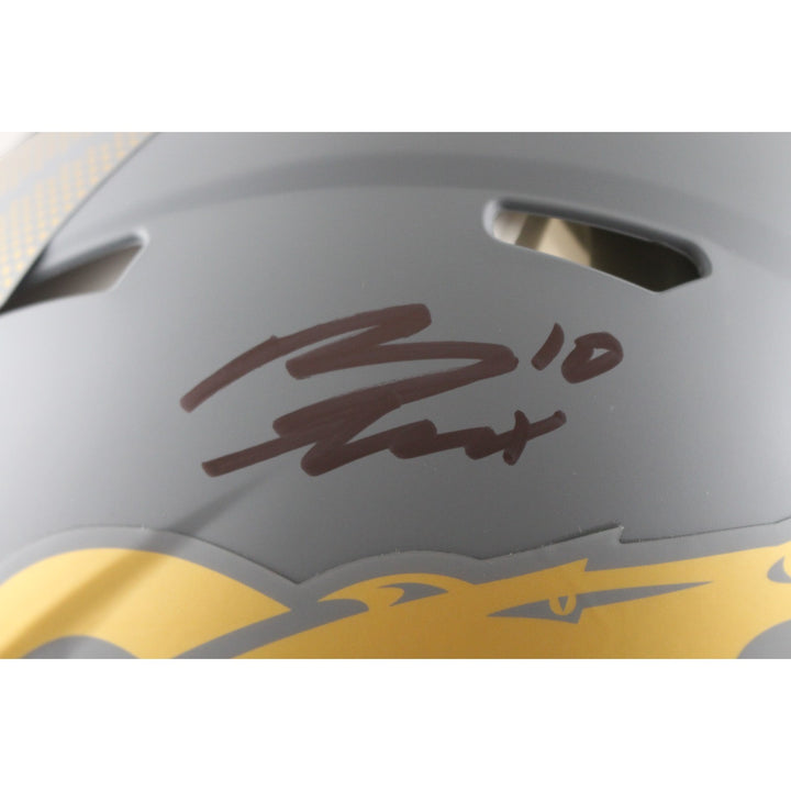 Bo Nix Autographed Denver Broncos Authentic Slate Helmet Beckett Witness 55116