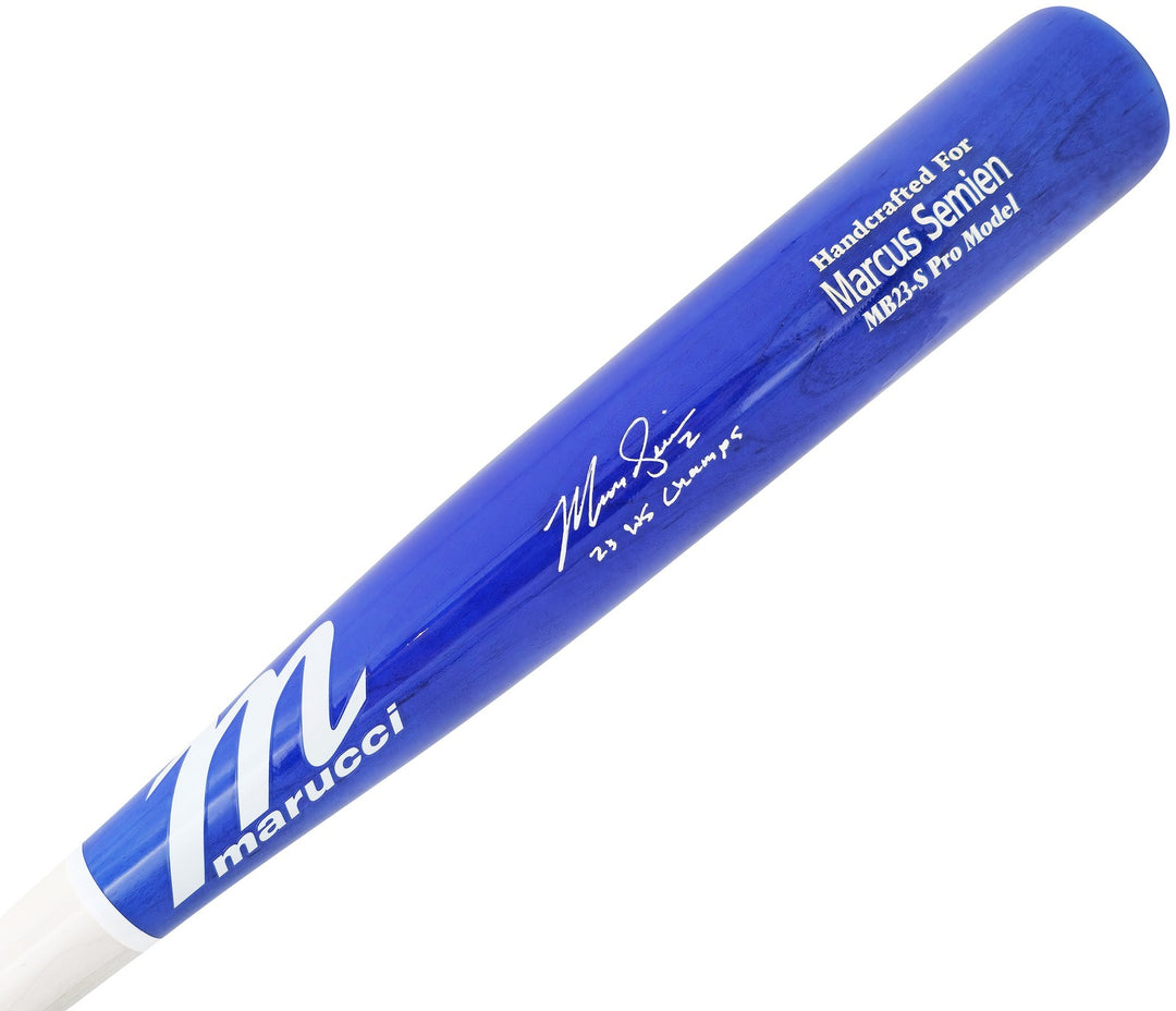 Marcus Semien Auto Blue Marucci Player Model Baseball Bat Rangers WS Champ BAS