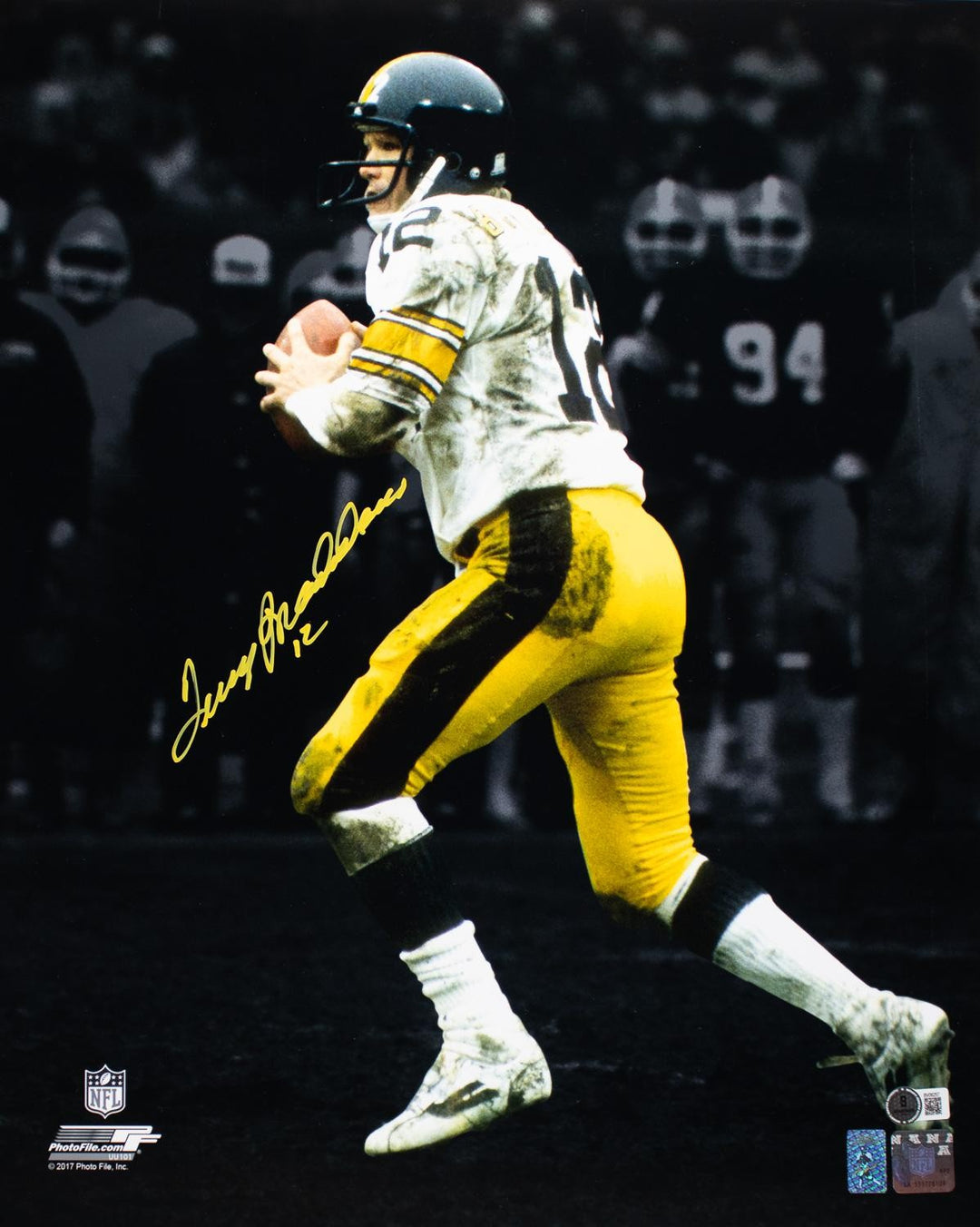 Terry Bradshaw Signed 16x20 Pittsburgh Steelers Spotlight Photo BAS