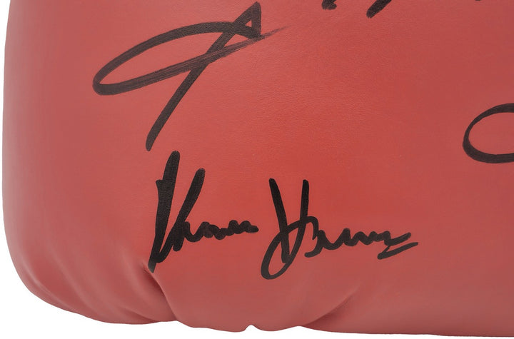 Sugar Ray Leonard & Thomas "Hitman" Hearns Signed Red Everlast Glove LH JSA