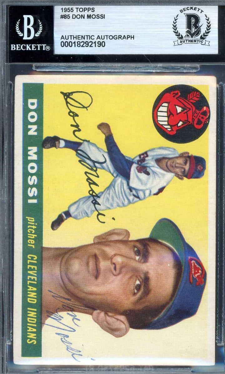 Don Mossi Beckett BAS Signed 1955 Topps Autograph