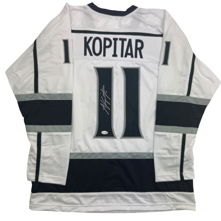 Autographed/Signed Anze Kopitar Los Angeles White Hockey Jersey JSA COA