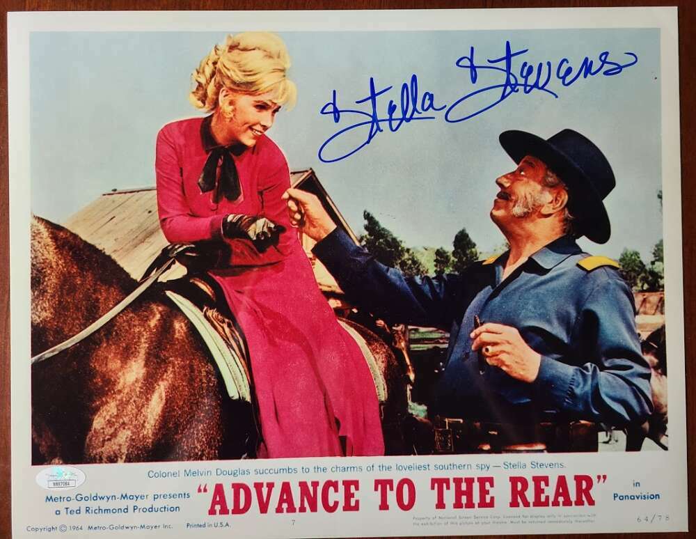 Stella Stevens JSA Signed 11x14 Advance To The Rear Photo Autograph
