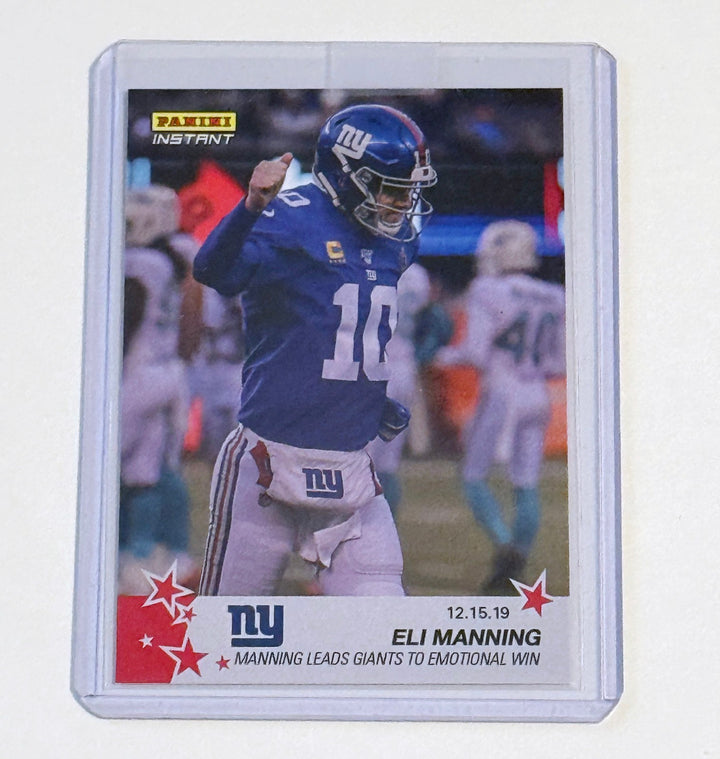 ELI MANNING LEADS NY GIANTS TO WIN IN FINAL CAREER GAME PANINI INSTANT CARD #139