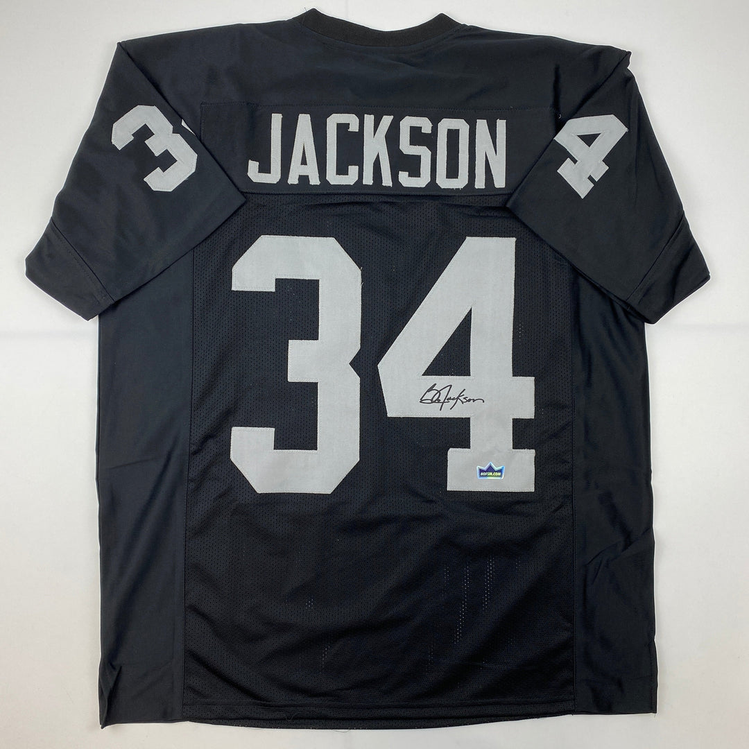 Facsimile Autographed Bo Jackson Oakland Las Vegas Black Reprint Jersey Men's XL