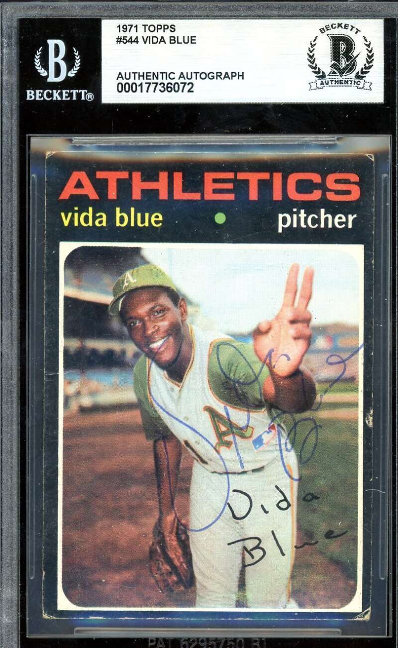 Vida Blue Beckett BAS Vintage Signed 1971 Topps Autograph