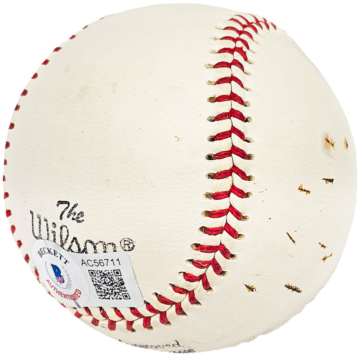 Hank Aaron Signed Wilson MLB Baseball Braves Vintage Signature Beckett