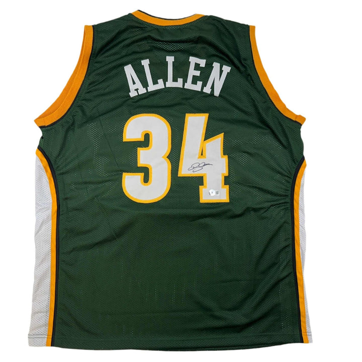 Autographed/Signed Ray Allen Seattle Green Jersey Beckett BAS COA