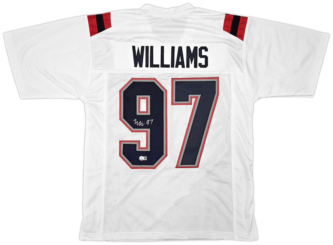 New England Patriots Milton Williams Signed White Jersey Beckett Witness