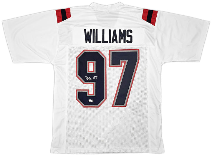 New England Patriots Milton Williams Signed White Jersey Beckett Witness