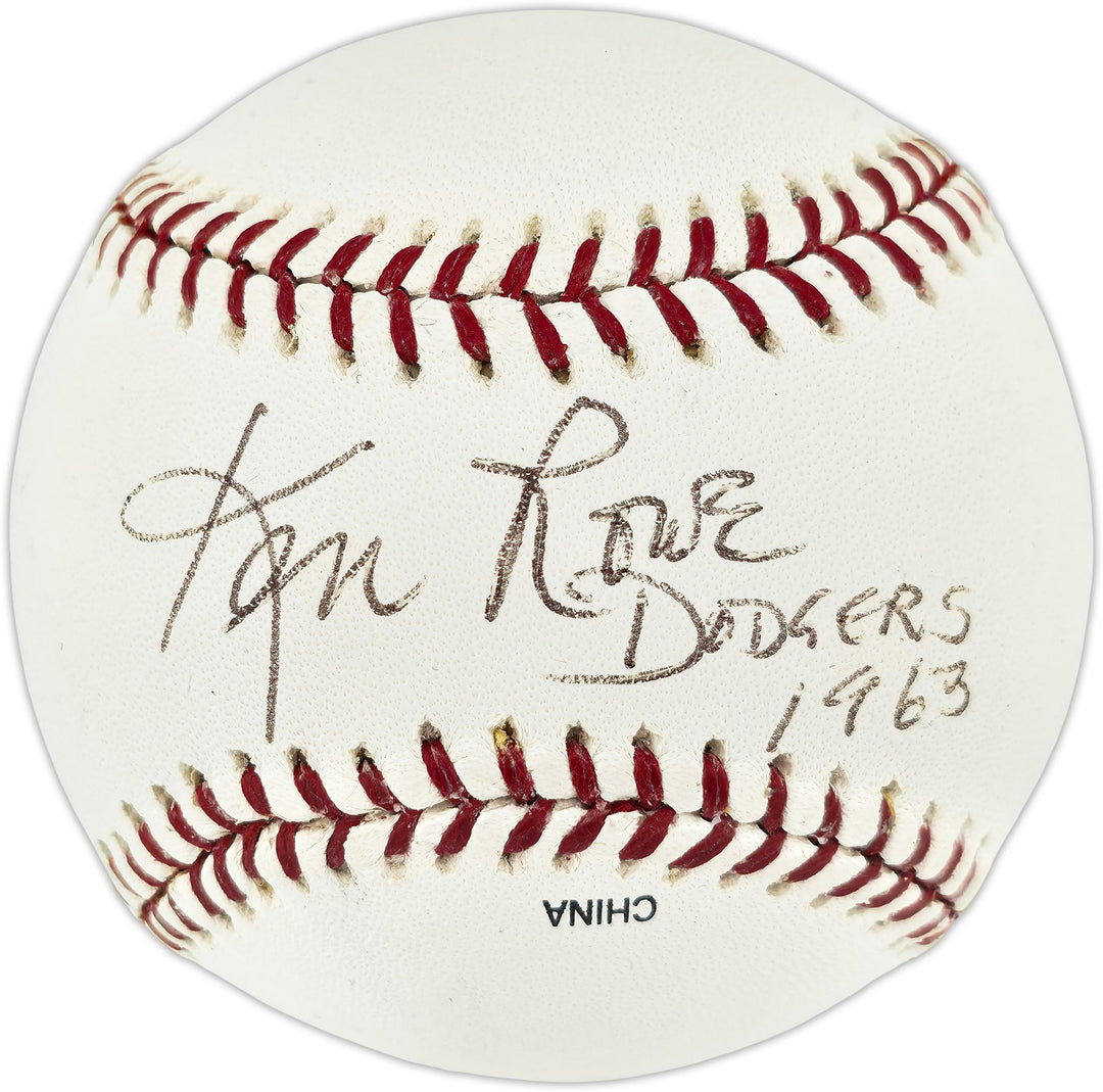 Ken Rowe Auto Official Rawlings MLB Baseball Dodgers "Dodgers 1963" Beckett