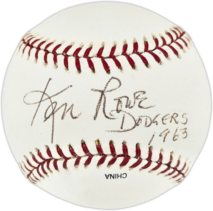 Ken Rowe Auto Official Rawlings MLB Baseball Dodgers "Dodgers 1963" Beckett
