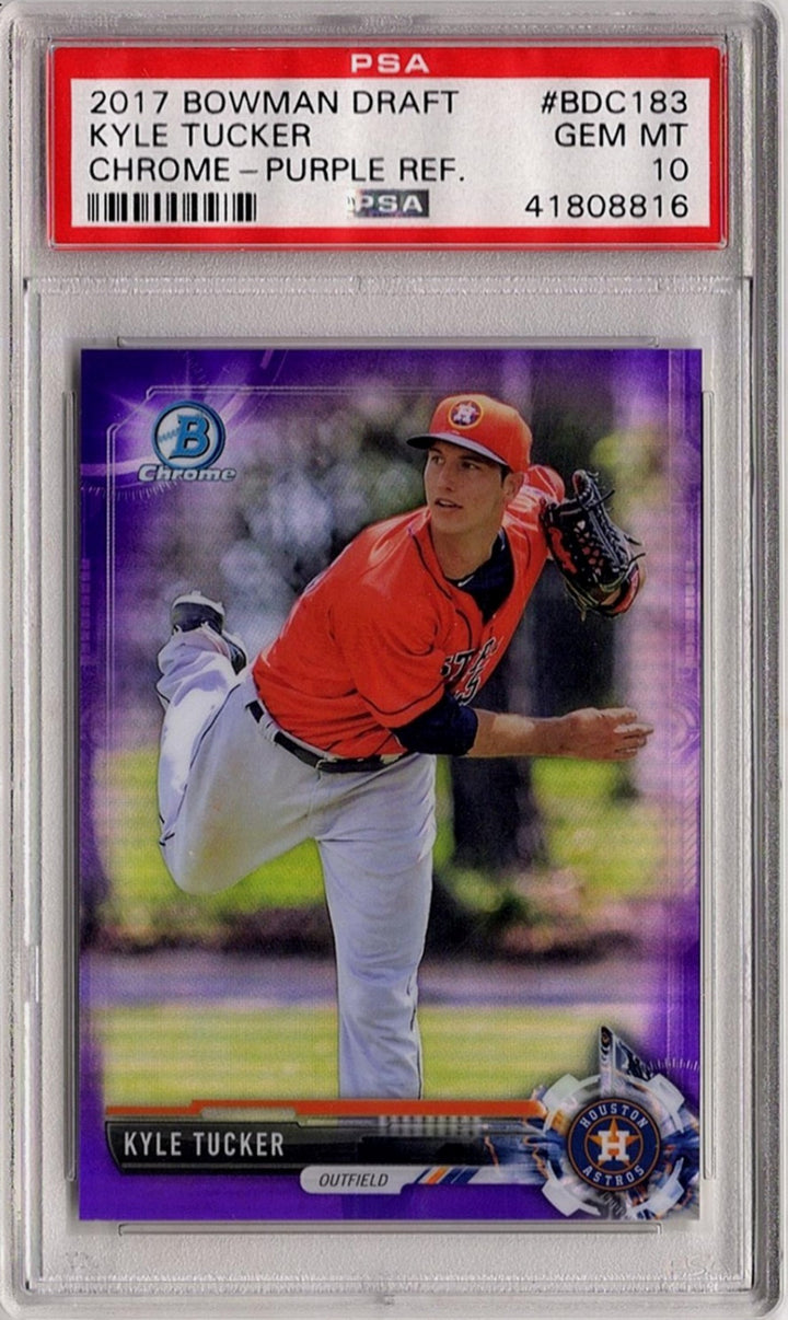 Graded 2017 Bowman Draft Kyle Tucker #BDC183 Purple /250 Baseball Card PSA 10