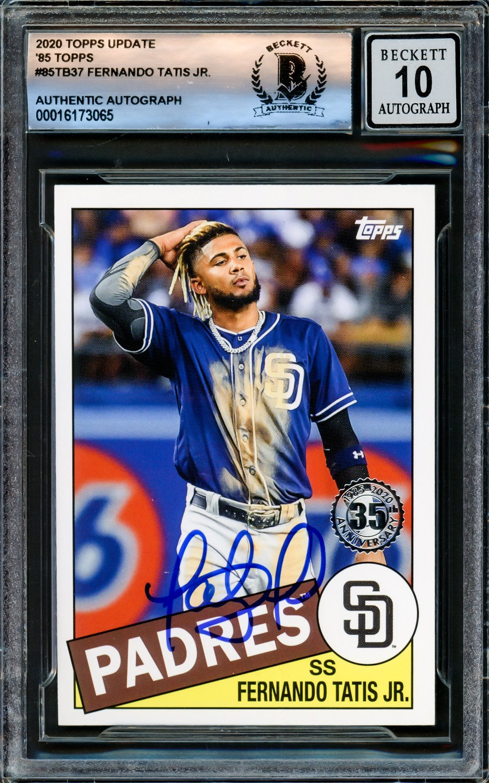 Fernando Tatis Jr. Signed 2020 Topps 35th Anniversary Card #85TB-37 San Diego