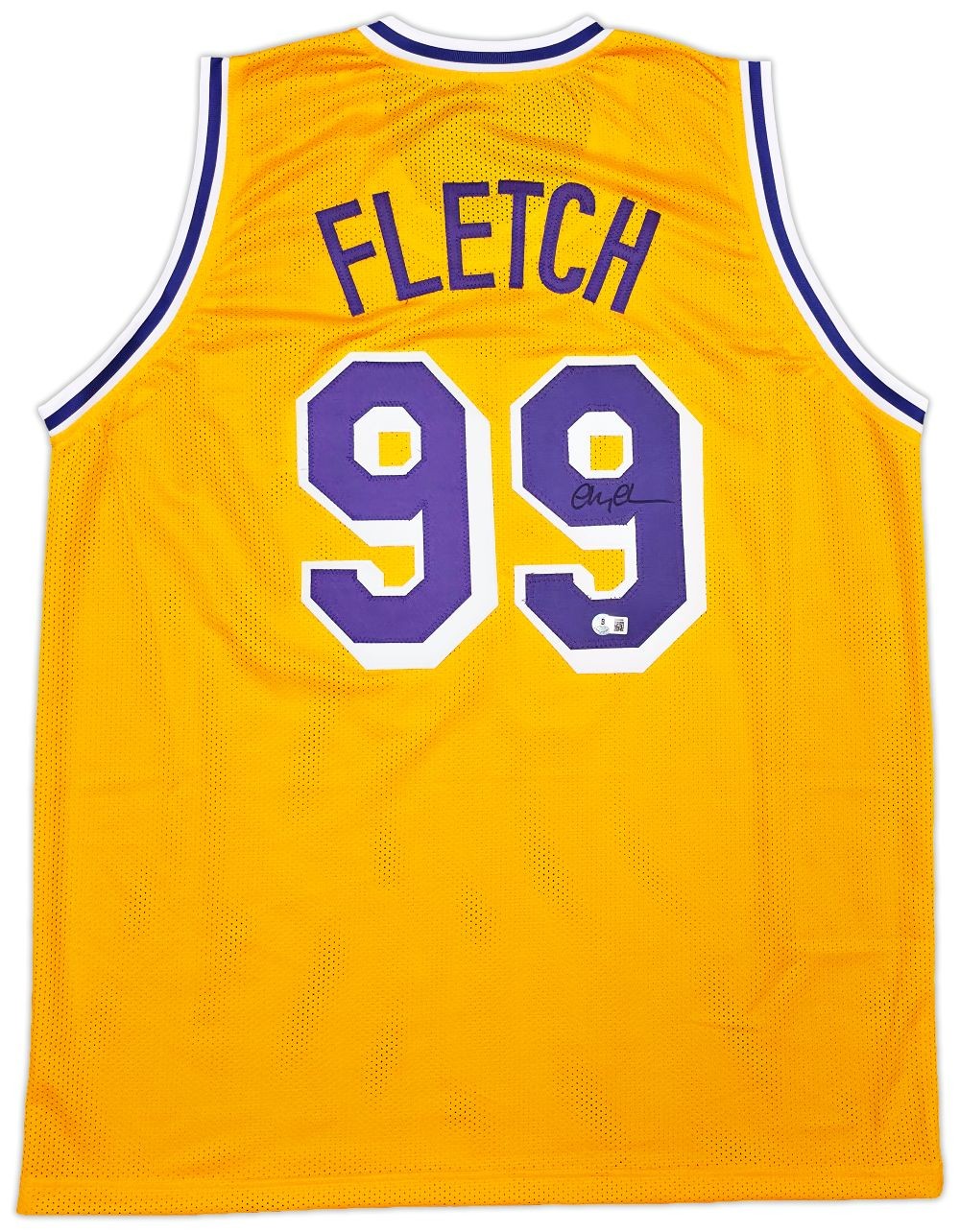 Chevy Chase Signed Los Angeles Yellow Fletch Basketball Jersey BAS