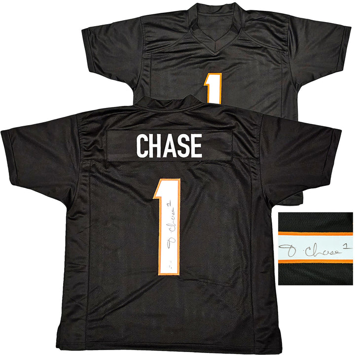Cincinnati Bengals Ja'Marr Chase Signed Black Jersey Beckett Witness