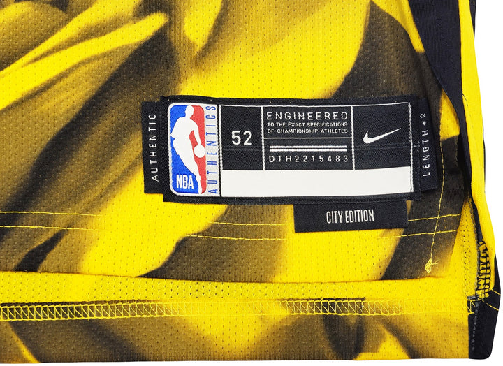 Warriors Stephen Curry Auto Black Nike Authentic City Edition Jersey Size 52 JSA